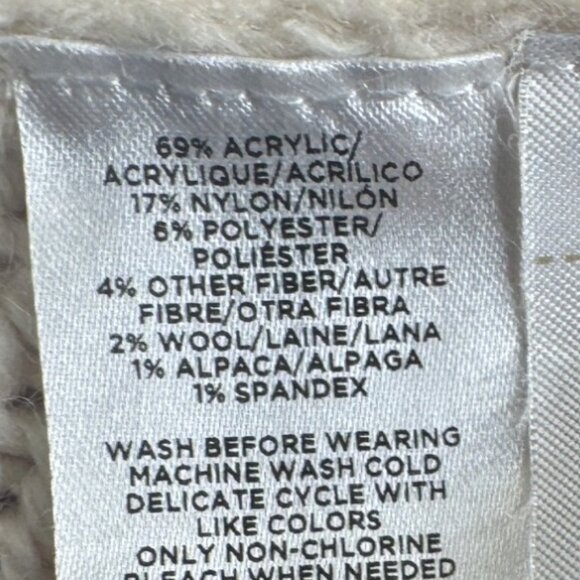 Loft Plus Women's Beige Zigzag Patterned Cowl Neck Sweater Size 24/26 - Picture 4 of 7